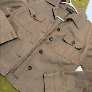 Banana Republic Men’s Tan Button-Front Shirt Jacket